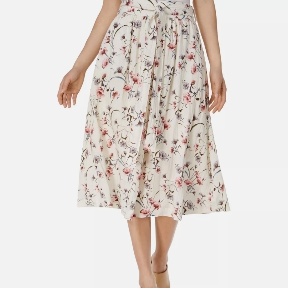NWT J.O.A. Floral High Waist A Line Skirt Size Small